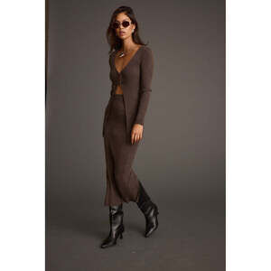 NWT 12th Tribe Tusk Mocha Open Front Longline Knit Sweater Size M